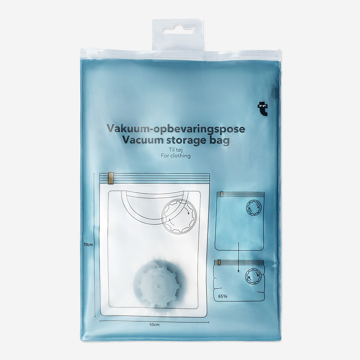 BAG FOR CLOTHES W VACUUM COMPRESSION 50X70CM 1PC