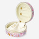 JEWELRY BOX FLORAL ROUND W POUCH