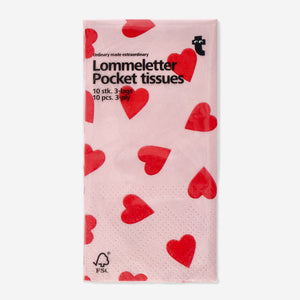 TISSUE 3 LAYER VALENTINE HEART PRINT 10PCS