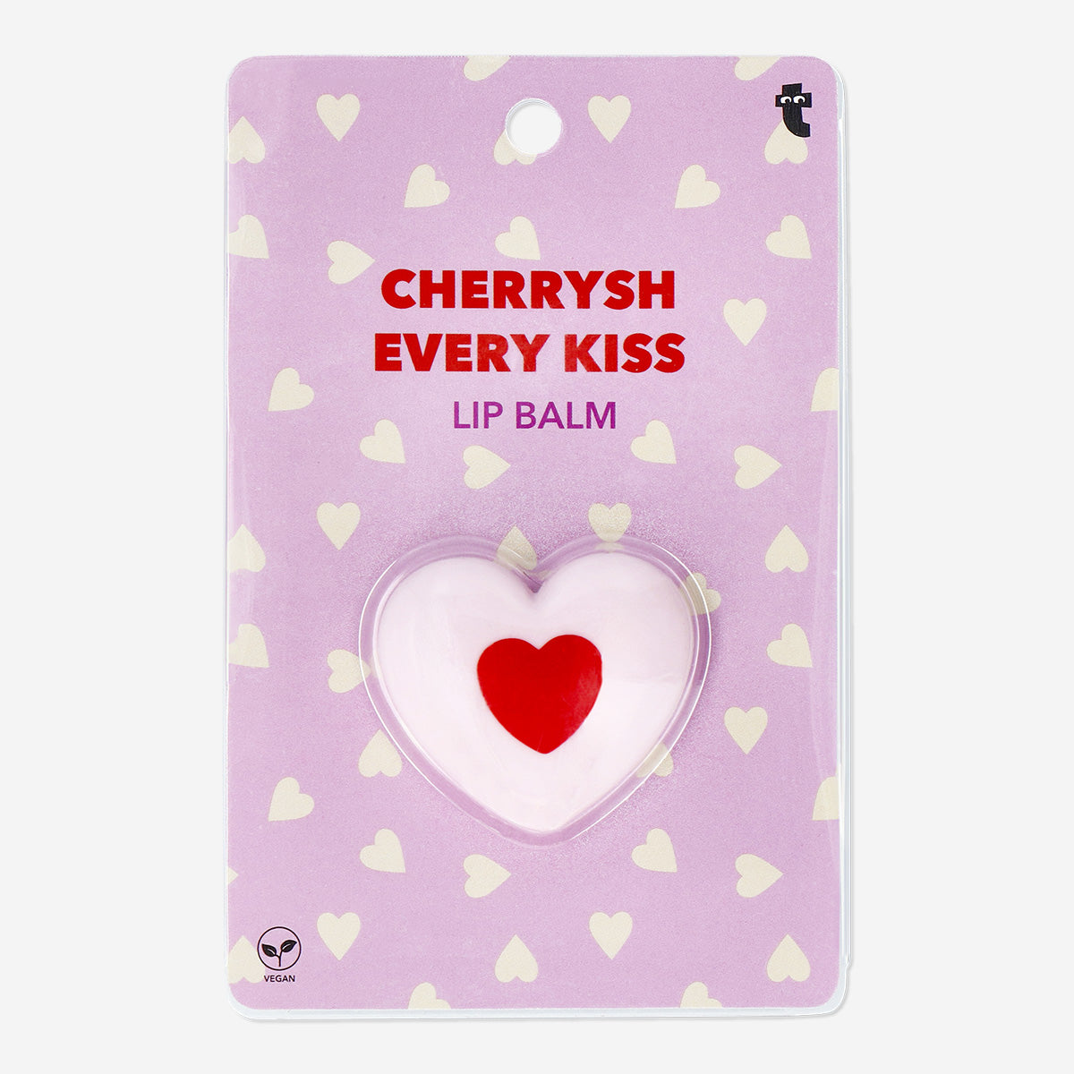 LIP BALM CHERRY IN HEART SHAPE ON GIFT CARD