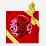 HAND SOAP ROSE-SHAPE IN RED BOX W BOW 9 PCS