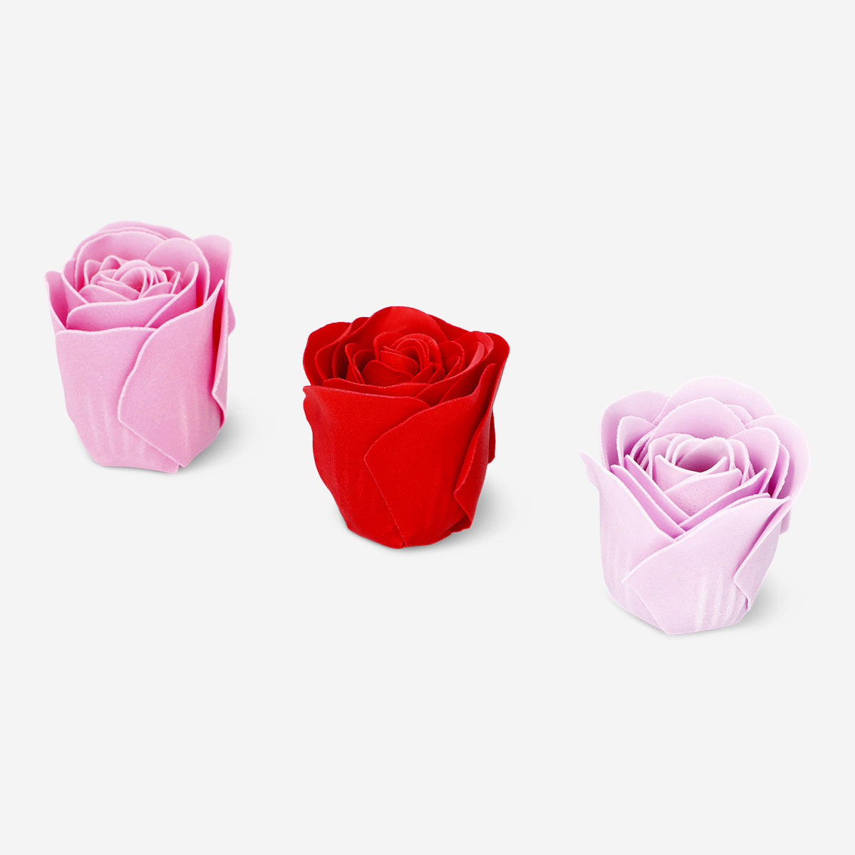 HAND SOAP ROSE-SHAPE IN RED BOX W BOW 9 PCS