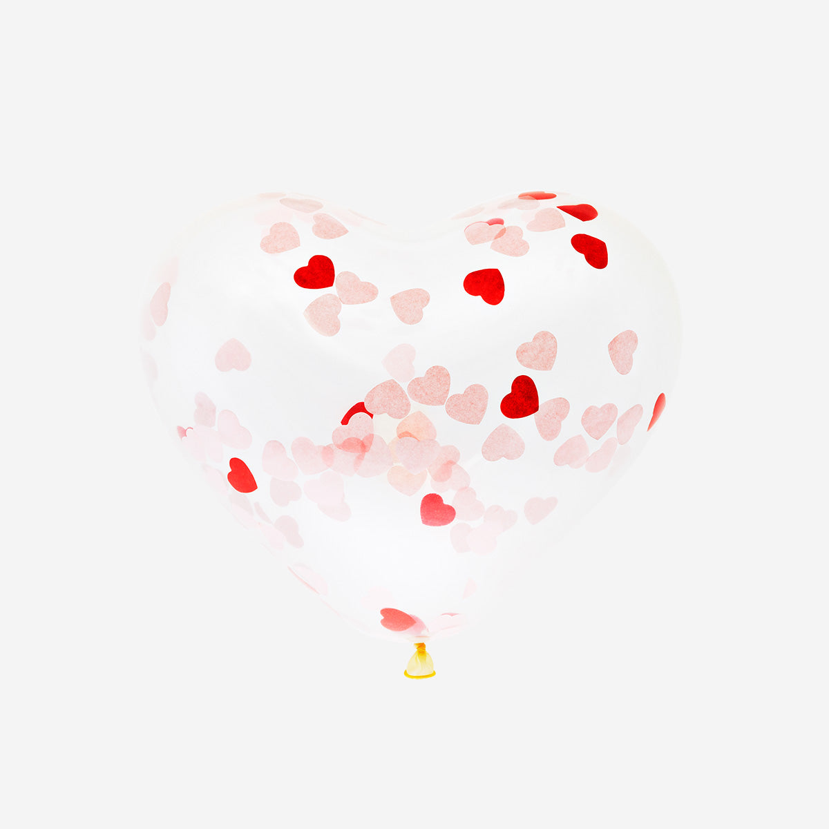 BALLOONS TRANSPARENT W. HEART SHAPED PAPER CONFETTI 6 PCS