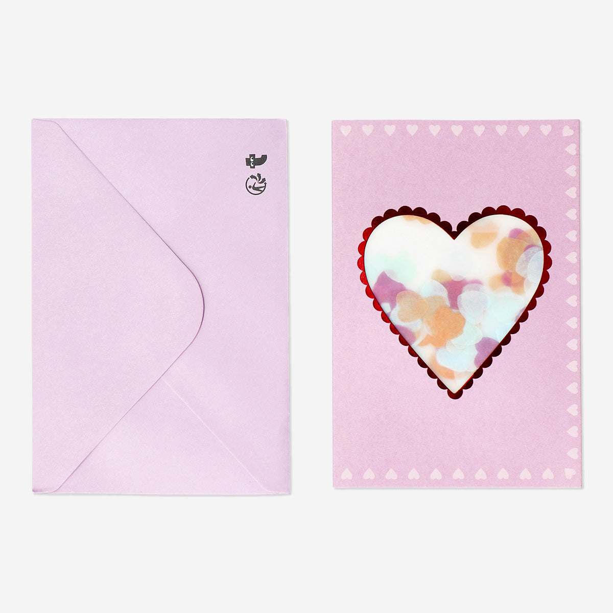 CARD W EJVELOPE HEARTS CONFETTI IN A JAR