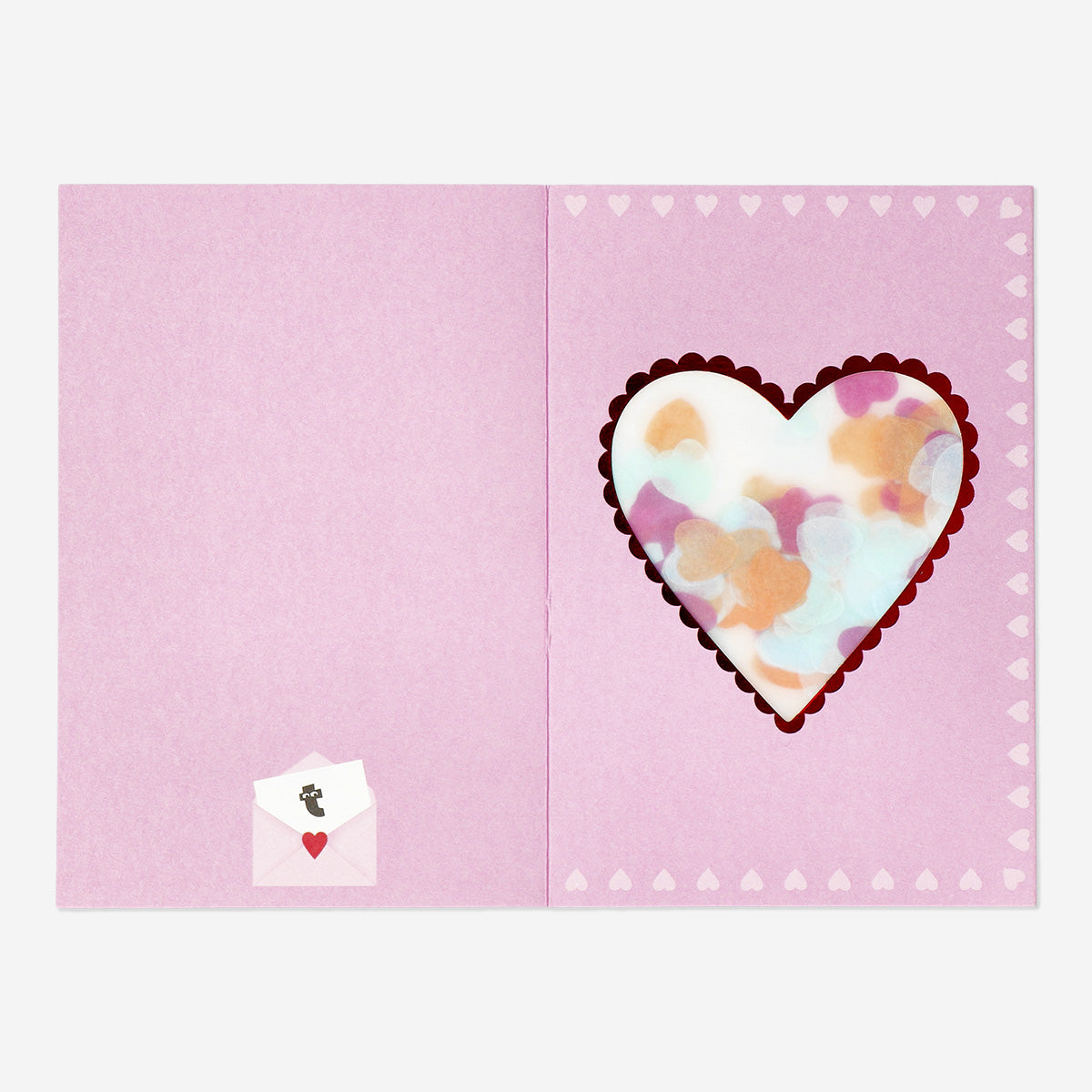 CARD W EJVELOPE HEARTS CONFETTI IN A JAR