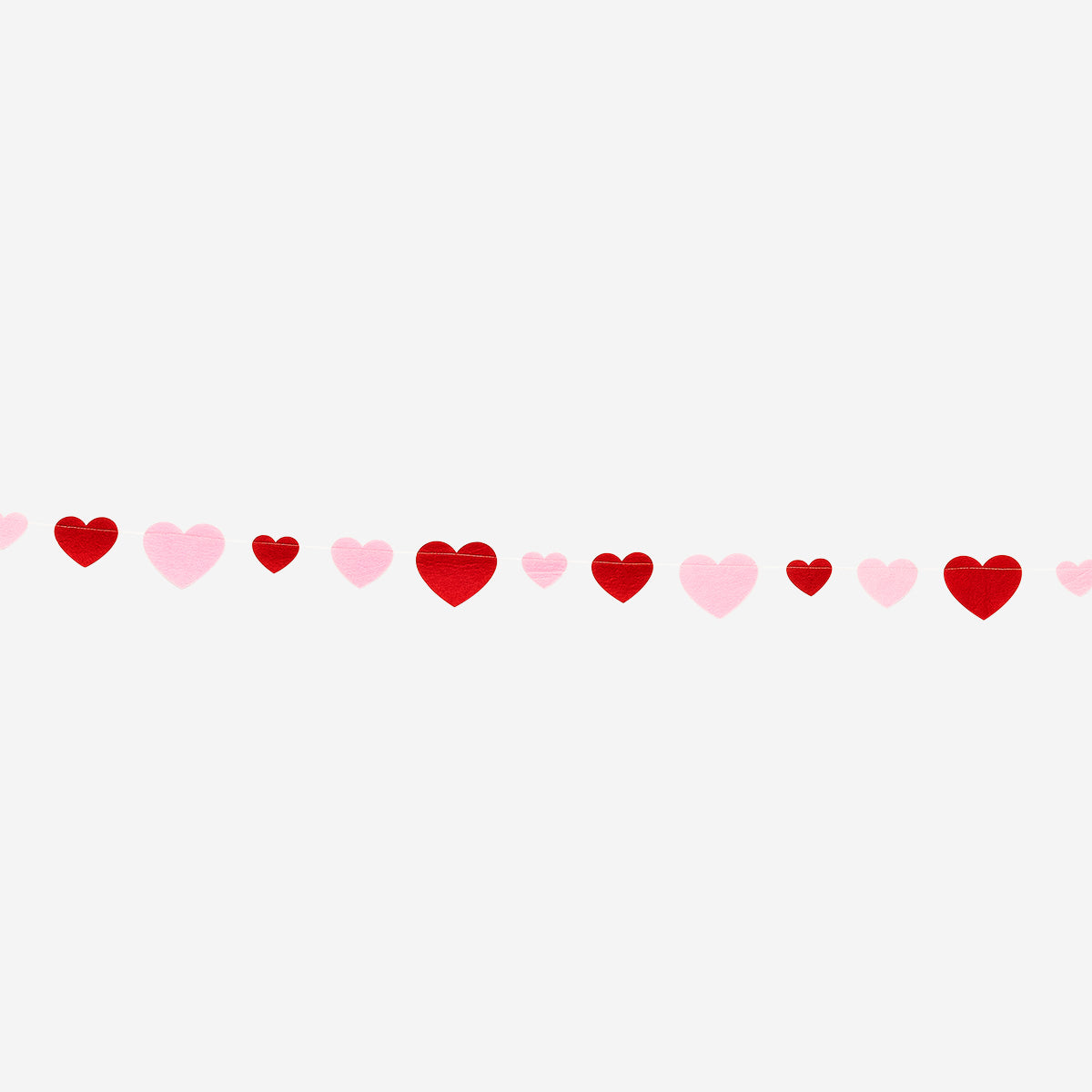 GARLAND FELT RED/PINK HEARTS 3 METER