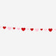 GARLAND FELT RED/PINK HEARTS 3 METER