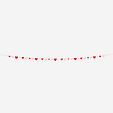 GARLAND FELT RED/PINK HEARTS 3 METER