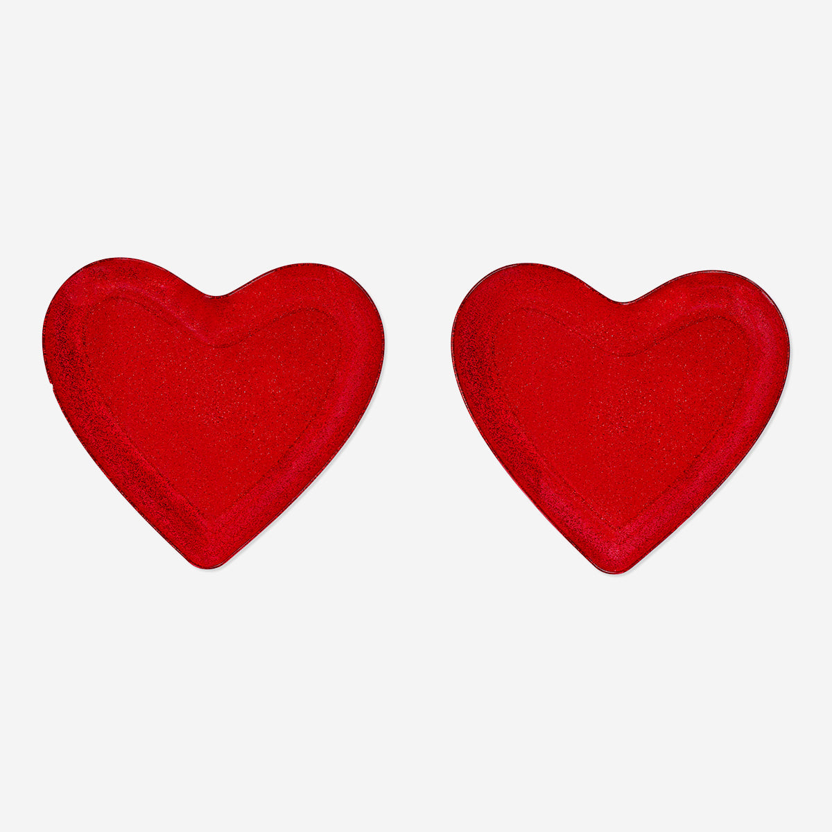 PLATES SHAPED RED SET OF 2