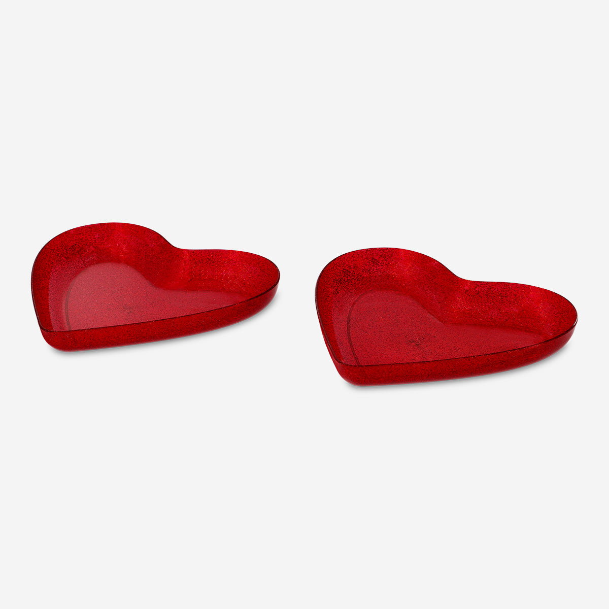 PLATES SHAPED RED SET OF 2