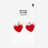 EARRINGS PINK + RED HEARTS