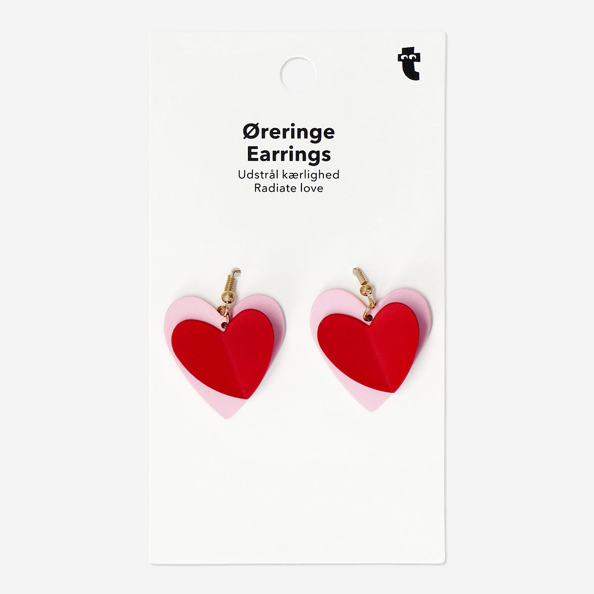 EARRINGS PINK + RED HEARTS
