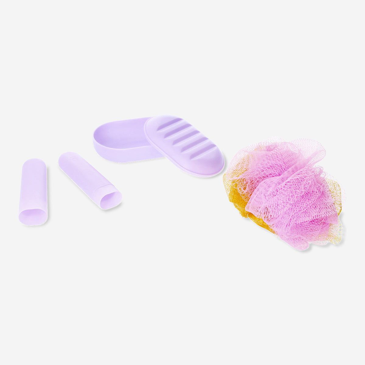 TRAVEL SET TOOTHBRUSH HOLDER+SOAP HOLDER AND SPONGE