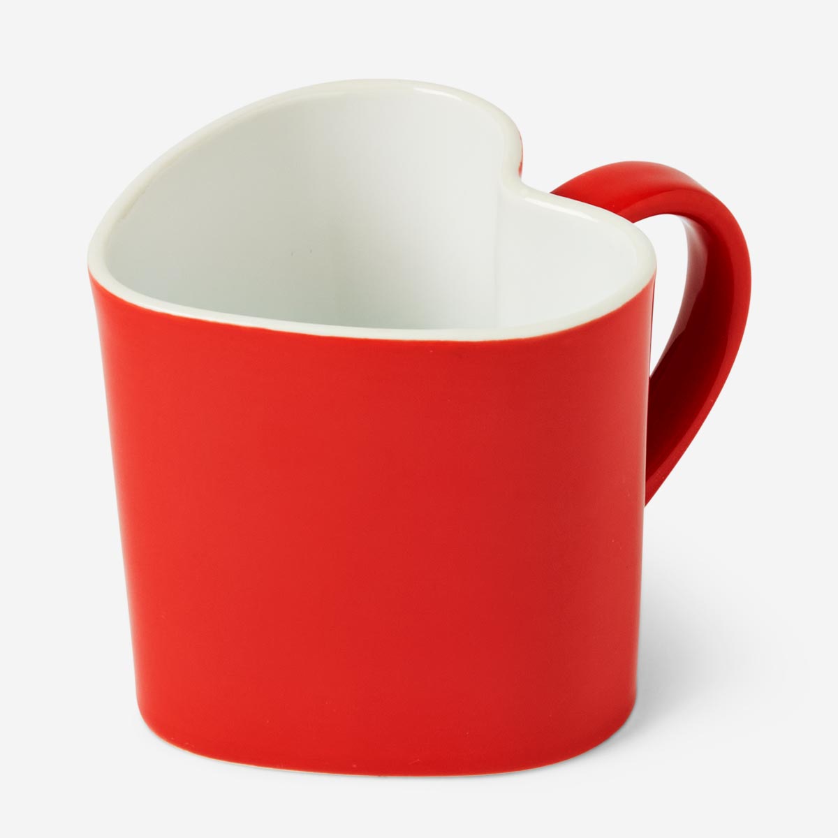 MUG 330ML CERAMIC HEART SHAPE RED