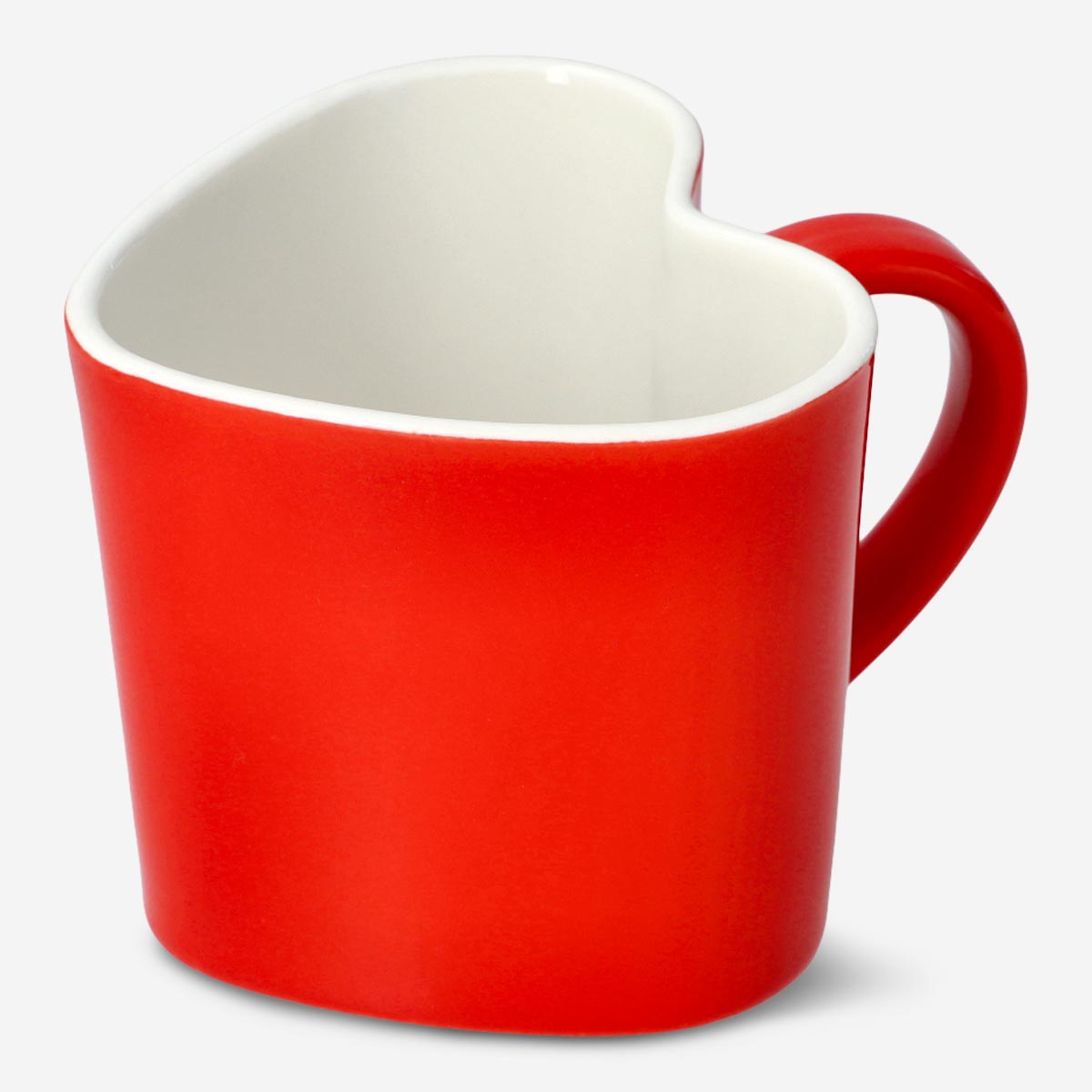 MUG 330ML CERAMIC HEART SHAPE RED