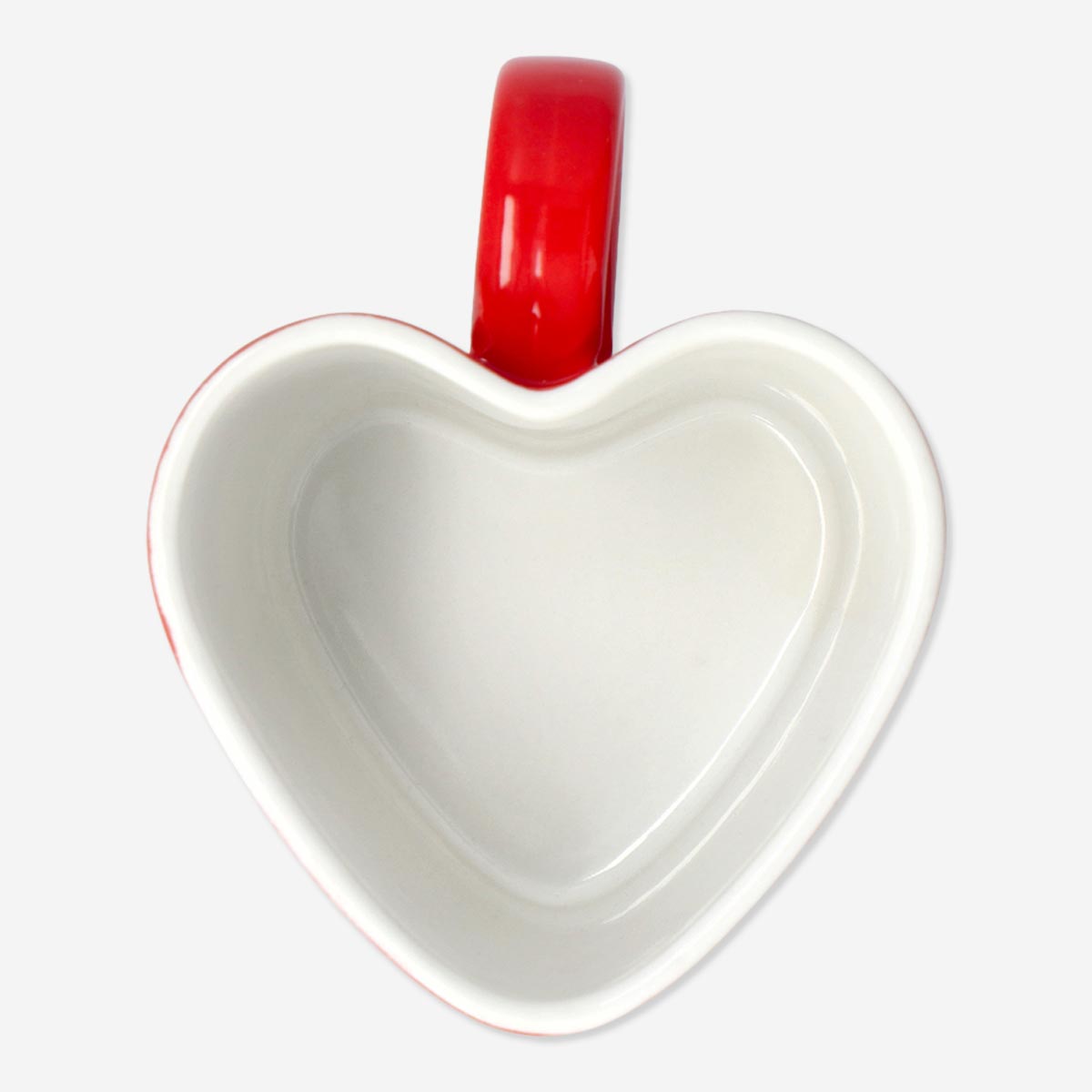 MUG 330ML CERAMIC HEART SHAPE RED