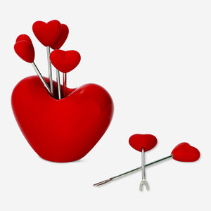 6'lı Kalp Şekilli Atıştırmalık Çatalı Seti