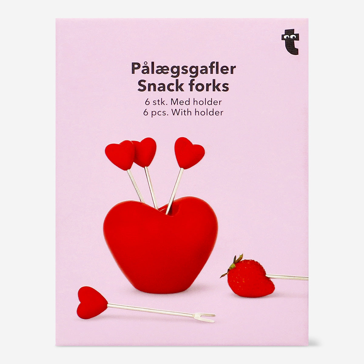 6'lı Kalp Şekilli Atıştırmalık Çatalı Seti