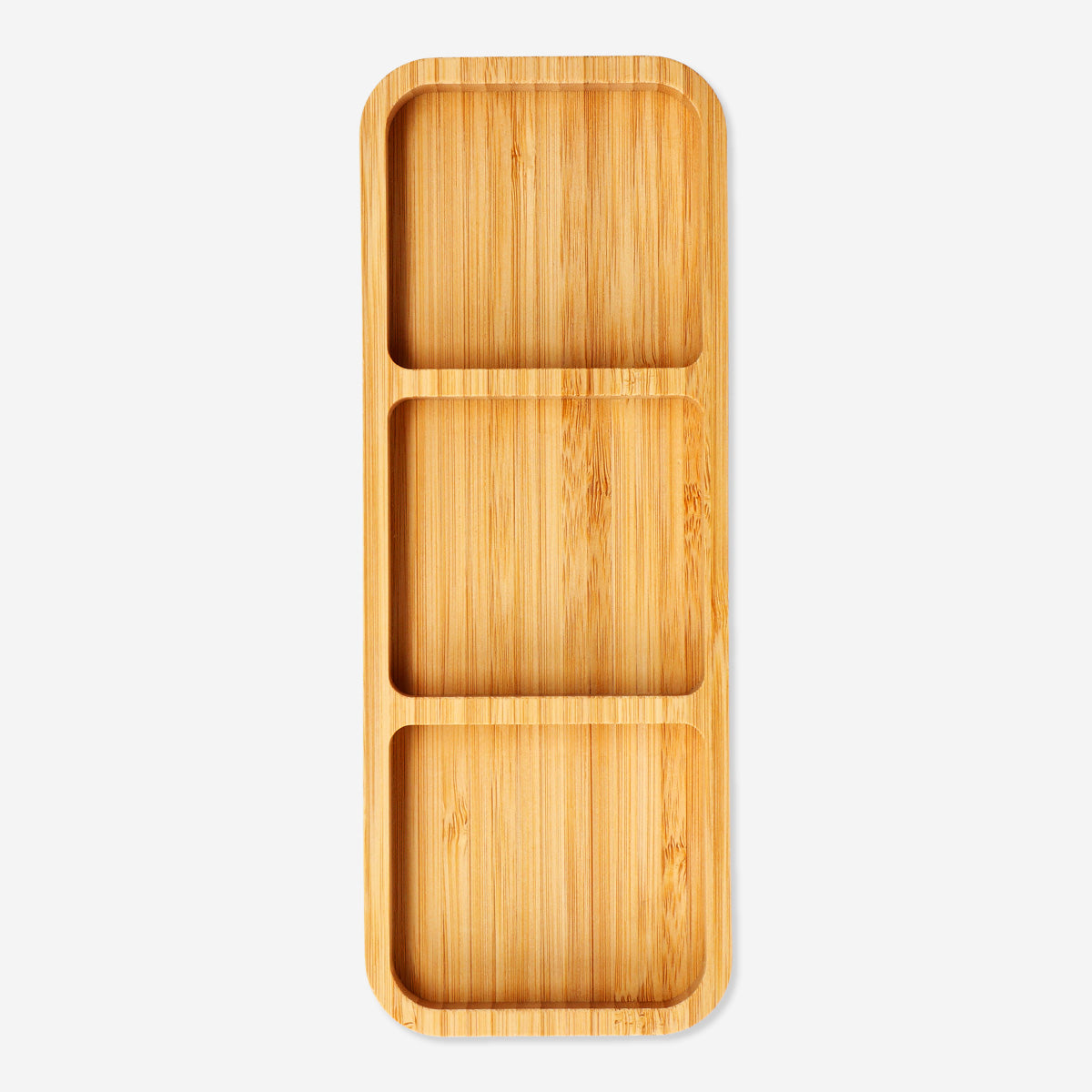 SNACK TRAY BAMBOO WITH 3 COMPARTMENTS