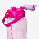 DRINKING BOTTLE GIANT SIZE WITH HANDLE TEXTS AND PINK COLORS
