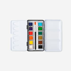 PAINT WATERCOLORS 12 COLORS IN METAL BOX