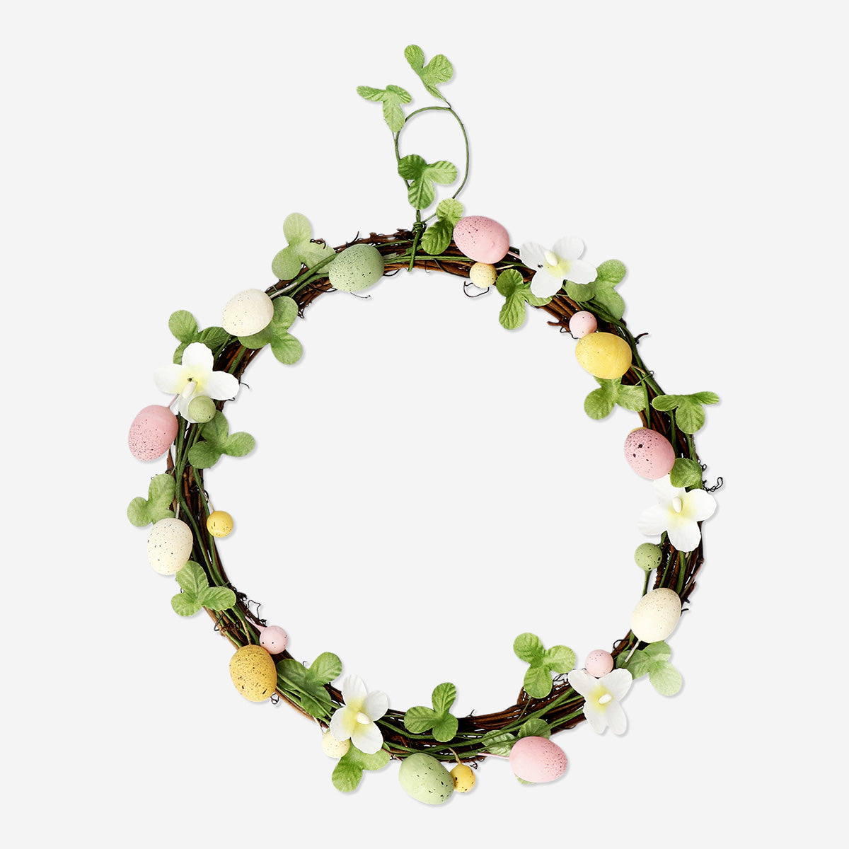 WREATH FOR DOOR W EGGS AND LEAVES DIA 25 CM