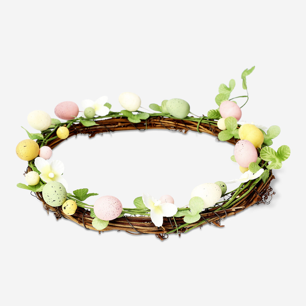 WREATH FOR DOOR W EGGS AND LEAVES DIA 25 CM