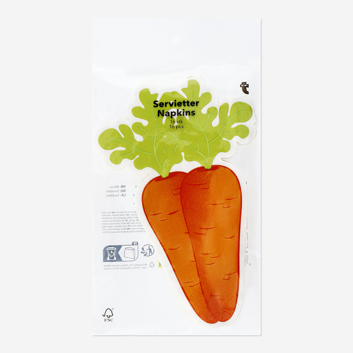 NAPKIN EASTER SHAPED CARROT 16 PCS 12.2*19.5 CM