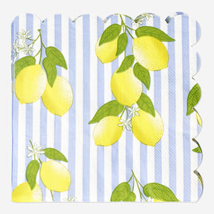 16'lı Limon Desenli Çizgili Peçete 16,5 cm x 16,5 cm