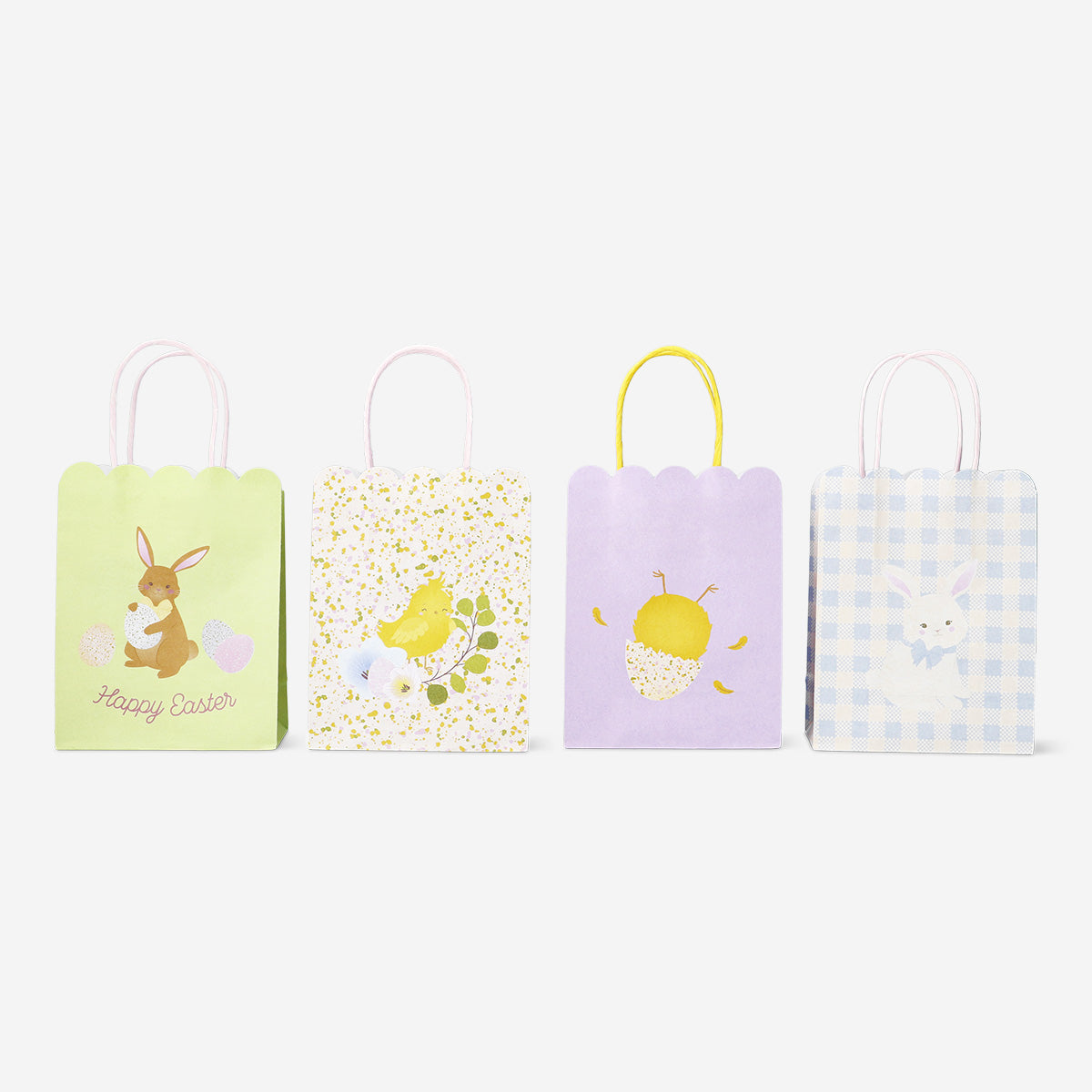 GIFT BAGS SCALLOPED EDGES SET OF 4 18 X 15 CM