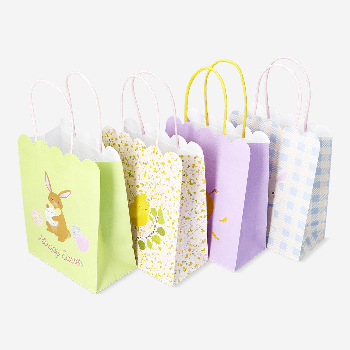 GIFT BAGS SCALLOPED EDGES SET OF 4 18 X 15 CM