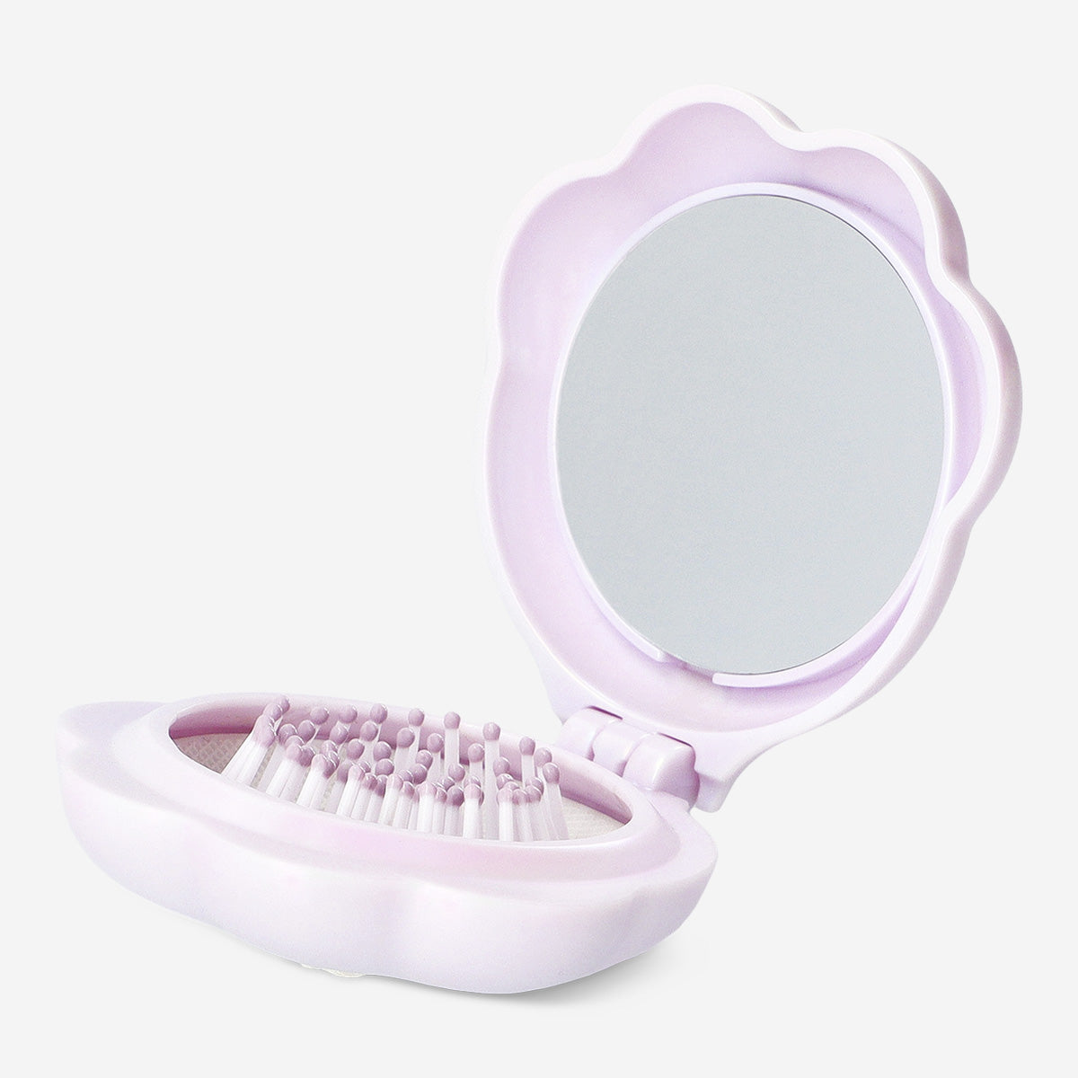 HAIR BRUSH FOLDABLE PAW SHAPE W MIRROR