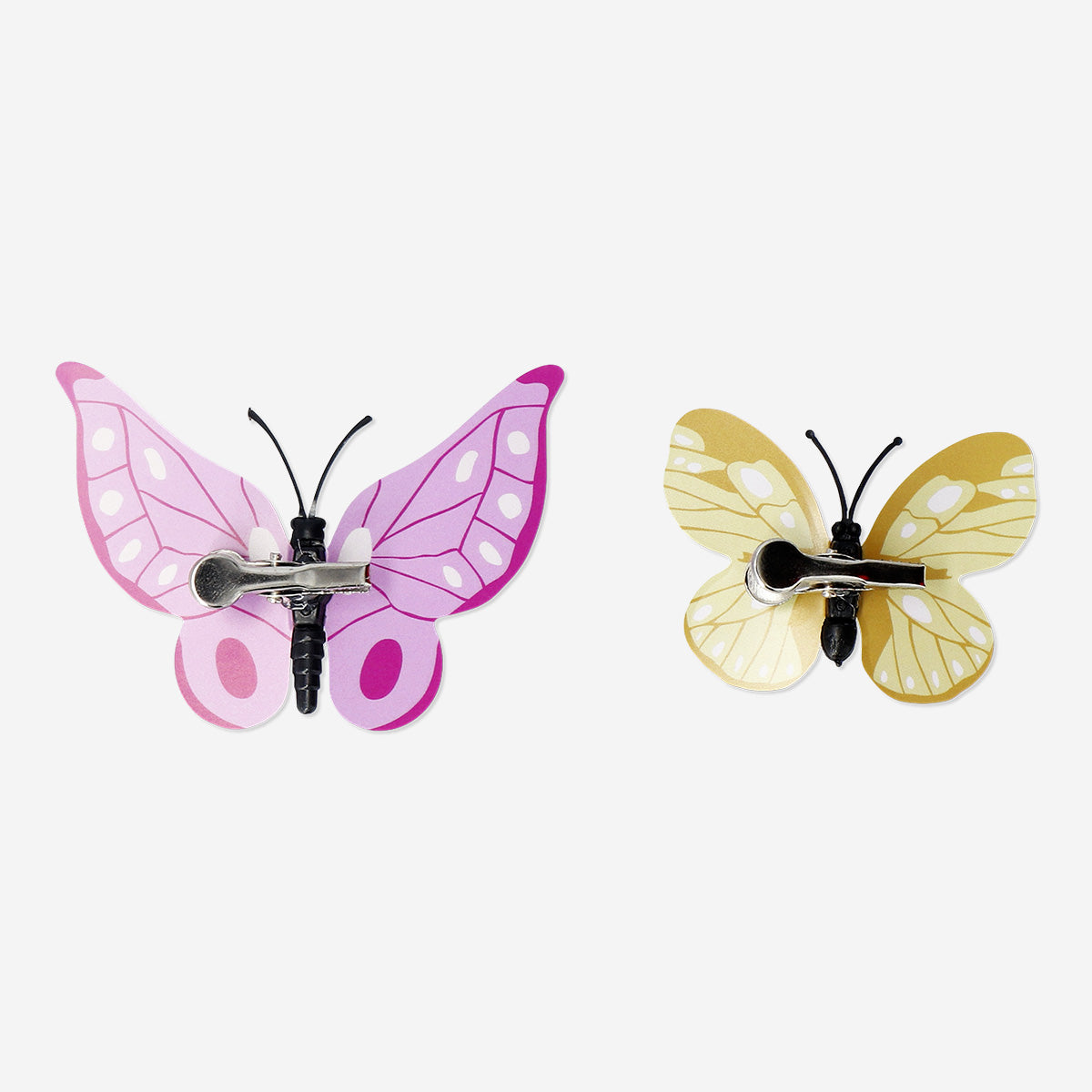 DECORATION WITH CLIP BUTTERFLY 2PCS SET