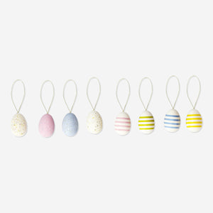 EASTER EGGS PLASTIC 8 PCS DOTS AND STRIPES