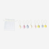 EASTER EGGS PLASTIC 8 PCS DOTS AND STRIPES
