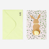 CARD W ENVELOPE BUNNY W POMPOM