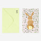 CARD W ENVELOPE BUNNY W POMPOM