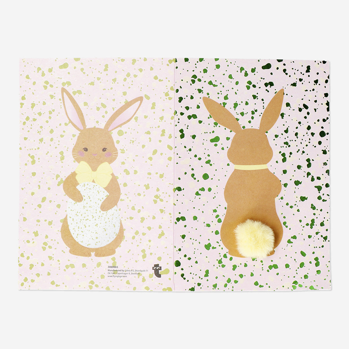 CARD W ENVELOPE BUNNY W POMPOM