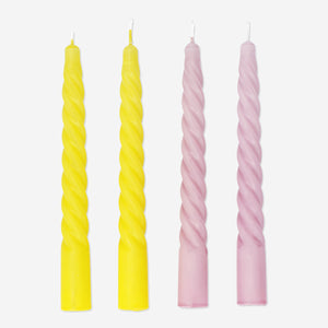CANDLE DINNER H.19CM DIA 2,2CM 4PCS TWISTED