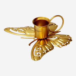 CANDLE HOLDER BUTTERFLY GOLD