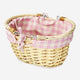 BASKET HALF WILLOW WITH HANDLES AND FABRIC