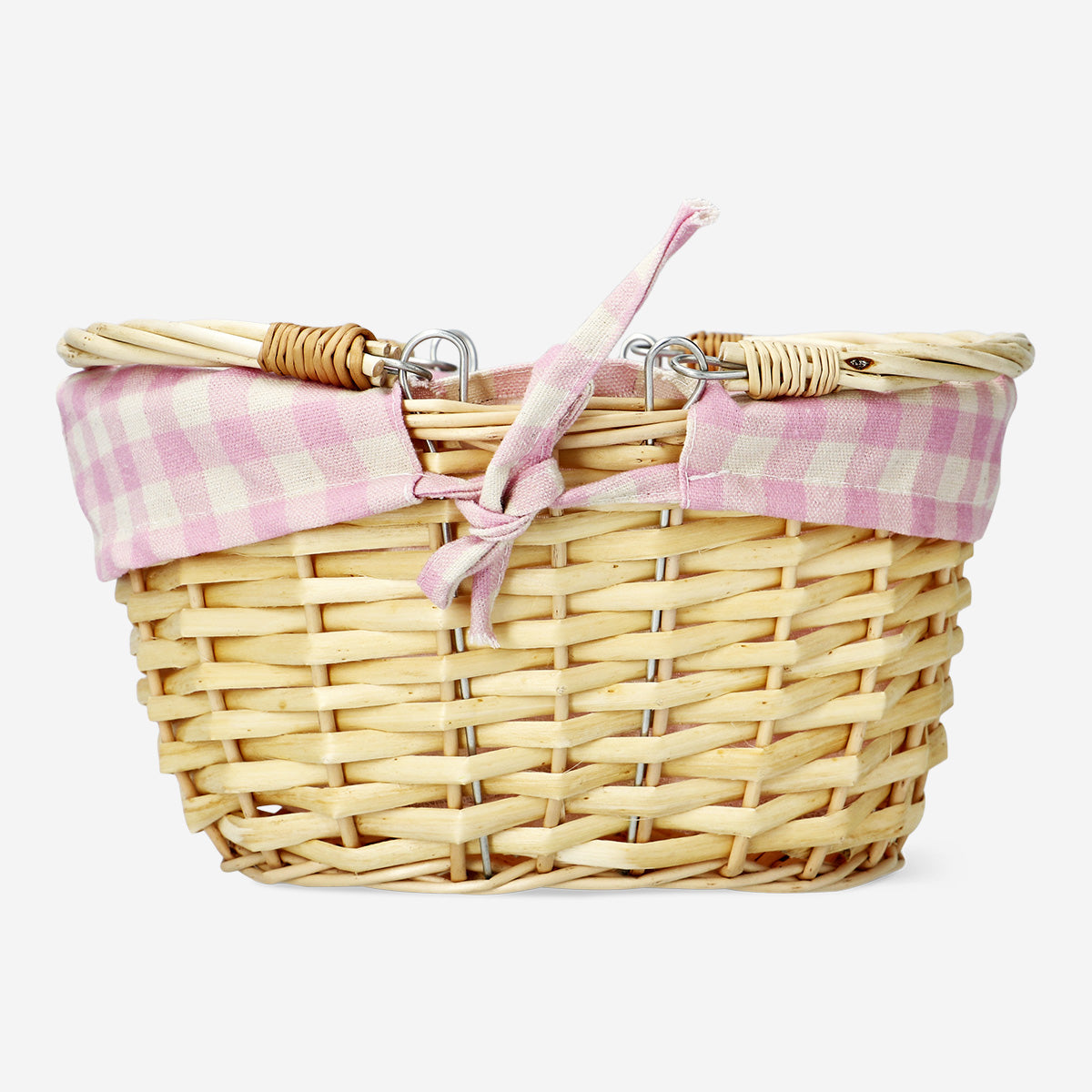 BASKET HALF WILLOW WITH HANDLES AND FABRIC