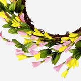 WREATH ARTIFICIAL FLOWER PINK AND YELLOW