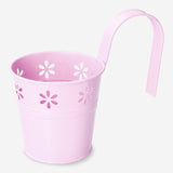 POT IRON W. HANGER DIA 10CM W. FLOWERS