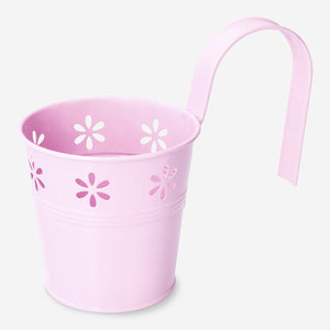 POT IRON W. HANGER DIA 10CM W. FLOWERS