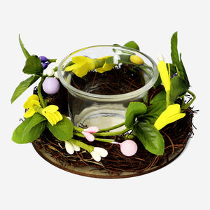 Sarı Çiçekli Tealight Mumluk