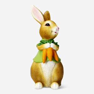RABBIT RESIN HOLDING CARROTS