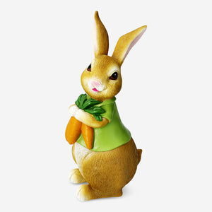 RABBIT RESIN HOLDING CARROTS