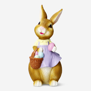 RABBIT RESIN HOLDING EGGS