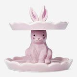 PLATE SERVING 2 TIER BUNNY 16X14CM